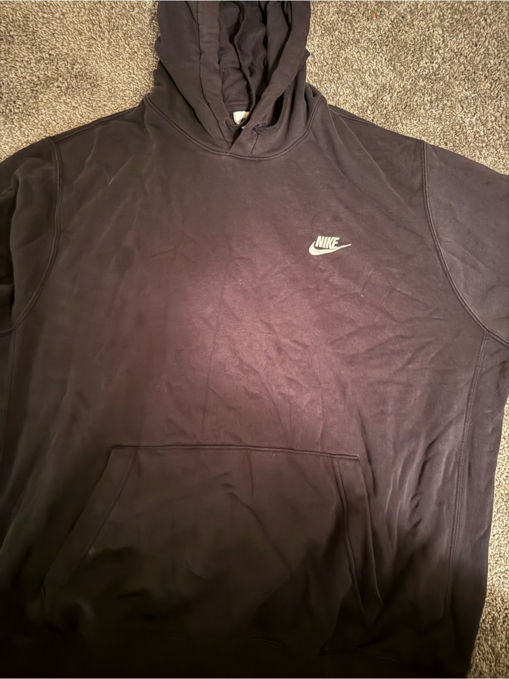 Nike Black Pullover Hoodie with Small White Swoosh